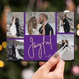 JOYFULエレガント Photo数々の Purple Christmas シーズンカード