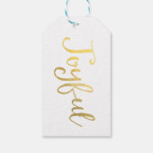 JOYFULゴールドフェイクフォイルルックホリデー ギフトタグ (裏面)