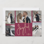 JOYFULスクリプトフォトクリスマスホリデーカード シーズンカード (正面)