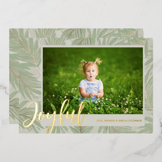 JOYFULスクリプトフォト金ゴールド 箔シーズンカード (正面/裏面)