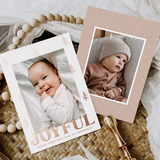 Joyfulバラ金ゴールドツリー2写真 箔シーズンカード