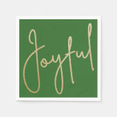 JOYFULフェイク金ゴールドフォイルON GREEN スタンダードカクテルナプキン (正面)