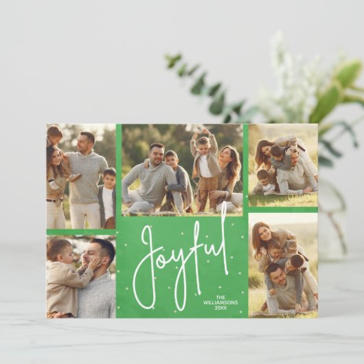 JOYFULフォトグ数々のリーンクリスマスホリデーカード シーズンカード (スタンド正面)