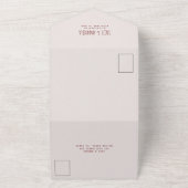 Joyfulフローラピンクレトロ結婚の全てのRSVP オールインワン招待状 (外側)