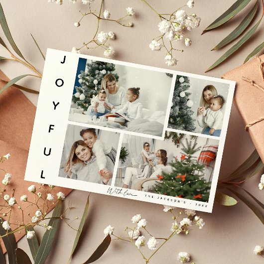 JOYFULミニマル Photo Collageクリスマス シーズンカード