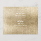 JOYFUL写真数々の金ゴールド予算ホリデーカード (裏面)