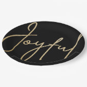 JOYFUL金ゴールドフォイルフェイクブラックホリデー ペーパープレート (アングル)