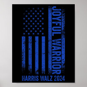 Joyful おもしろい Warrior Harris Waltz 2024米国国旗 ポスター