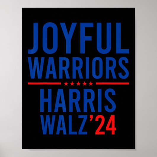 Joyful おもしろい Warriors Kamala Harris Waltz 2024 ポスター (正面)