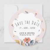 Joyful よくはしゃぐ Summer Flower Wedding Save the Date 招待状 (正面)