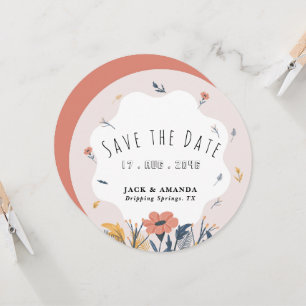 Joyful よくはしゃぐ Summer Flower Wedding Save the Date 招待状