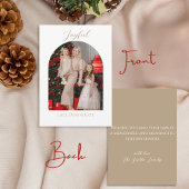 Joyful エレガント Arch Photo Christmas Card 招待状