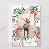 Joyful エレガント Christmas Poinsettia Splendor写真 シーズンカード (正面)