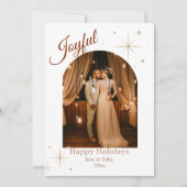 Joyful エレガント Photo Christmas Card 招待状 (正面)