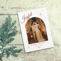 Joyful エレガント Photo Christmas Card