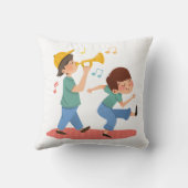 Joyful カラフル Water Color Music遊デザイン クッション (裏面)