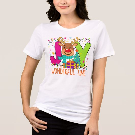 "JOYful トナカイ クリスマスTシャツ" トライブレンドＴシャツ (正面)