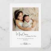 Joyful モダン2写真クリスマス 箔シーズンカード (裏面)