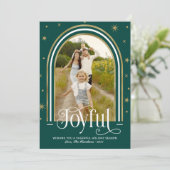 Joyful モダン Arch Frameファミリーフォトグリーン シーズンカード (スタンド正面)