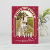 Joyful モダン Arch Frameファミリーフォトレッド シーズンカード (スタンド正面)