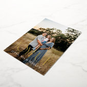 Joyful モダン Christmas Photoミニマルデザイン 箔シーズンカード (回転した状態)