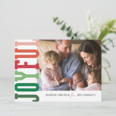 Joyful モダン Holidayカラフル Photo Card シーズンカード (スタンド正面)