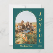 Joyful モダン Minimalistエレガント Arch Photo Green シーズンカード (正面)