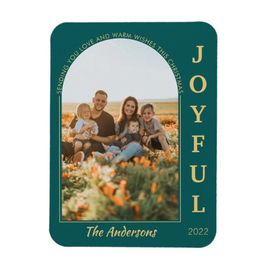 Joyful モダン Minimalistエレガント Arch Photo Green マグネット (縦)
