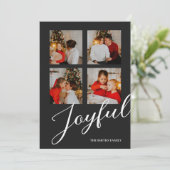 Joyful モダン Minimalistブラックスクリプト4写真 シーズンカード (スタンド正面)