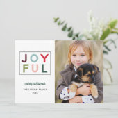 Joyful モダン Rainbowレタリング写真 シーズンカード (スタンド正面)