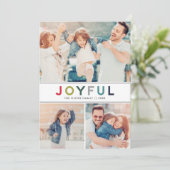 Joyful モダン Redカラフル Photo Collage シーズンカード (スタンド正面)