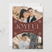 Joyful モダン Snowflake Brown Oval Arch 2 Photo シーズンカード (正面)