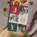 Joyful モダン Trioフォトコラージュ赤緑 シーズンカード<br><div class="desc">Joyful モダン Trioフォトコラージレッドグリーンホリデーカード</div>