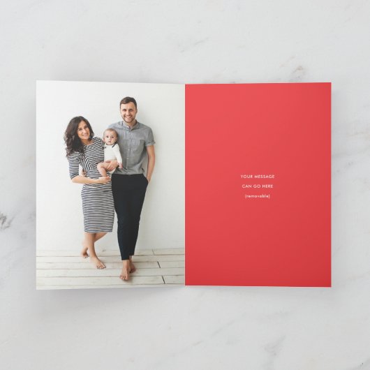 Joyful モダン Type 2写真エレガントクリスマス シーズンカード (内部)