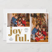 Joyful 数々の Photo金ゴールドホリデーカード シーズンカード (正面)