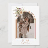 Joyful 素朴 Arch Photo Christmas Card シーズンカード (正面)