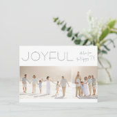 Joyful 2フォトミニマルモダンリストクリスマスホリデー シーズンカード (スタンド正面)