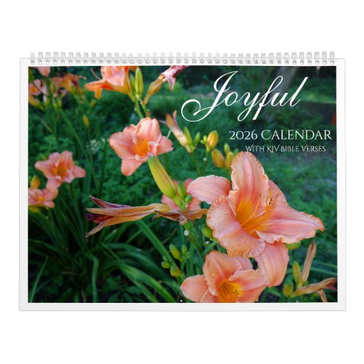 Joyful 2026 Calendar with KJV Bible Verses カレンダー (カバー)