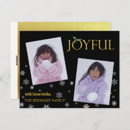 JOYFUL 2 枚の写真のクリスマス カード