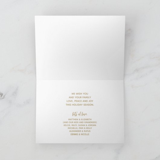 JOYFUL 5写真の折り畳みクリスマス シーズンカード (内部)