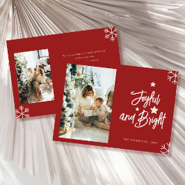  joyful and bright family photo christmas Card シーズンカード