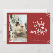 joyful and bright family photo christmas Card シーズンカード (正面)