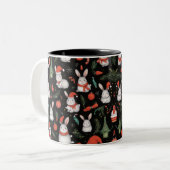 Joyful and festive Christmas bunny mug ツートーンマグカップ (正面左)