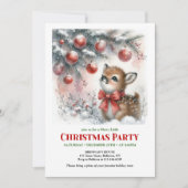 Joyful baby deer watercolor Christmas invite digit 招待状 (正面)