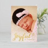 Joyful Baby Nativity 1 Photo Foil Holiday Card 箔シーズンカード (立ち正面)