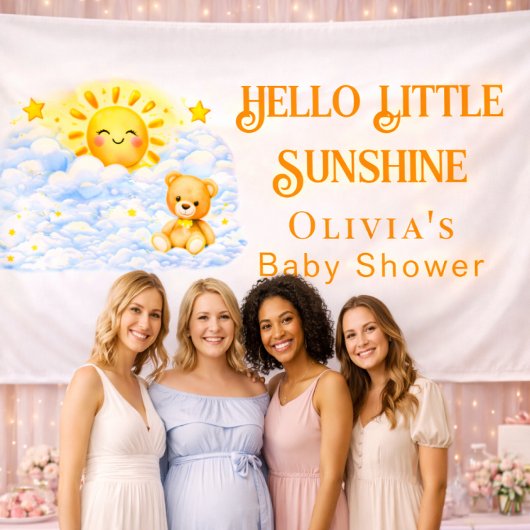 Joyful Bear Baby Shower Party Decor Backdrops 横断幕