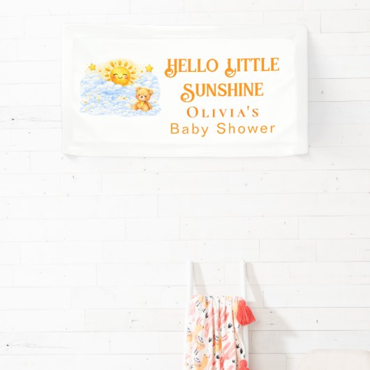 Joyful Bear Baby Shower Party Decor Backdrops 横断幕 (インサイチュ)