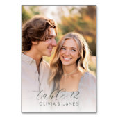 Joyful Beige Romantic Photo テーブルナンバー (正面)