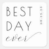 Joyful Black Typographic スクエアシール (正面)