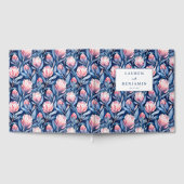 Joyful Blue and Pink Floral Protea ゲストブック (全面)